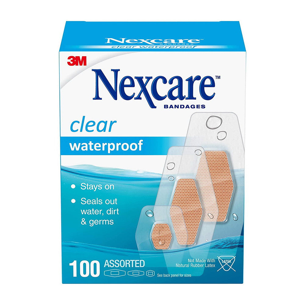 Nexcare Waterproof Clear Bandages, 1 X 2.25 Inches, 20/Pack